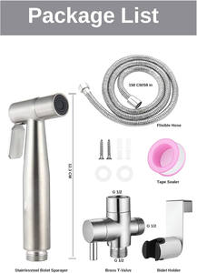 Pulvérisateur de bidet portatif moderne en acier inoxydable pour toilettes, douchette à main pour hôtels - Product Image 2