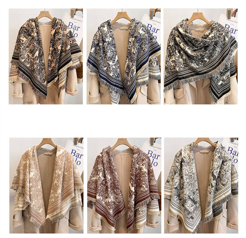 Winter Cashmere Scarf Women Luxury Brand Designer Warm