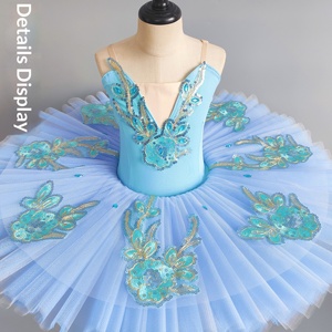 Tutú de Ballet Profesional para Niñas, Estilo Cisne Pequeño, Color Azul Agua, Tutú Tipo Pancake Económico para Presentaciones y Espectáculos de Ballet - Product Image 4