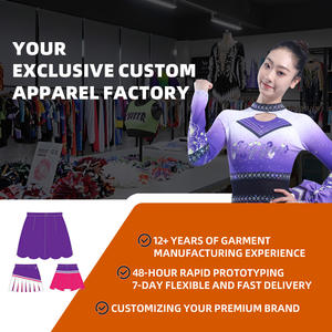 Uniformes de Animadoras Personalizados para Jóvenes con Diseños Impresos y Adornados con Cuentas, Material de Poliéster y Spandex para Conjuntos de Animadoras - Product Image 5