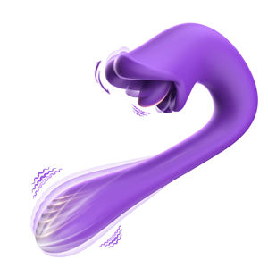 Zungenleckender G-Punkt-Vibrator, Duale <span class=keywords><strong>Stimulation</strong></span>, Klitorisstimulator, Silikon, USB-Wiederaufladbar, Wasserdicht, Sexspielzeug für Erwachsene für Frauen - Product Image 1