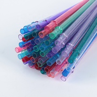 Pailles à boire en plastique rigide semi-transparentes réutilisables écologiques, pailles pour gobelets, accessoires de bar
