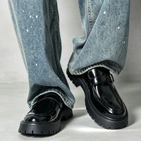 Chaussures en PU pour hommes 2026 à semelle épaisse, rehaussantes, style britannique, pour marié, décontractées et habillées, à enfiler