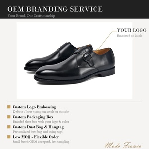 Zapatos de Vestir Negros para Hombre con Correa de Monje, Acolchados y Suaves, de Cuero de Becerro de Grano Completo, con Construcción Goodyear y Hebilla Formal - Product Image 4