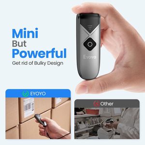 Eyoyo bán buôn xách tay mini Bluetooth <span class=keywords><strong>USB</strong></span> 2D 1D <span class=keywords><strong>QR</strong></span> mã có dây không dây Máy quét mã vạch đọc cho điện thoại Pad Android Tablet PC - Product Image 2