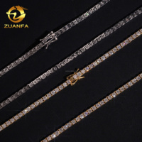 Expédition depuis Entrepôt USA – Chaîne et Bracelet Tennis en Argent Massif 925, 3 mm, Style Hip Hop Iced Out, Diamants Moissanite VVS1