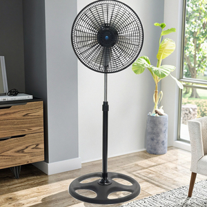 Ventilateur sur pied de 16 pouces, 5 pales en plastique, noir, usage domestique et extérieur, commande mécanique, OEM, réglable, nouveau, meilleur prix - Product Image 3