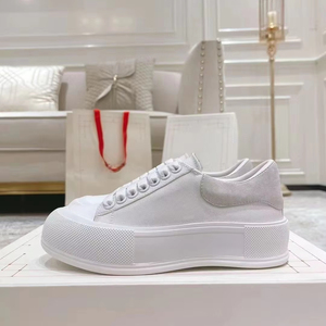 Logotipo personalizado! Zapatillas de lona sencillas y modernas con suela gruesa transpirable y propiedades antideslizantes - zapatillas blancas - Product Image 2