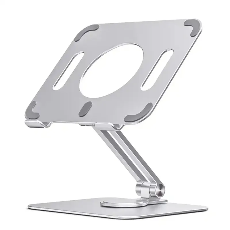 Soporte ajustable de escritorio para tableta de aleación de aluminio a través de rotación de 360 grados con soporte de teléfono de Metal de mesa soporte de almohadilla de teléfono