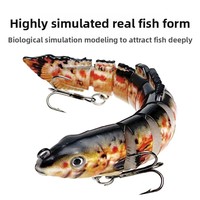 Leurre de pêche artificiel rigide multi-sections, simulation de loche, imprimé en 3D, hameçons en acier inoxydable, 12cm 19g, type couteau