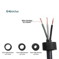 Adaptateur de câble électrique en nylon PA66 à 2 ou 3 broches EW-M25T SCART, borne à vis, connecteurs de bande LED étanches IP68