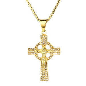 Collar con Cruz Celta <span class=keywords><strong>Etro</strong></span> de Acero Inoxidable, Colgante Hip Hop para Hombre y Mujer - Product Image 5