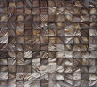 Carrelage moulure de perle marron de noix de coco, mosaïque à coquillage, jet d'eau