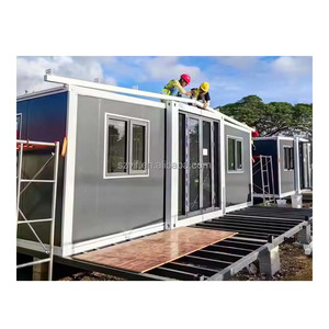 Archi Yourt Maison en conteneur modulaire préfabriquée en bois à deux étages avec emballage plat Maisons en conteneur extensible avec terrasses à toit plat - Product Image 3