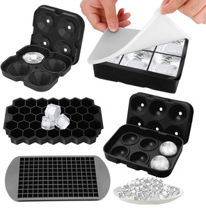 Moule à glaçons sphériques <span class=keywords><strong>en</strong></span> silicone de 2 pouces, grand et flexible, <span class=keywords><strong>pour</strong></span> <span class=keywords><strong>whisky</strong></span>, avec couvercle, 6 cavités, démoulage facile - Product Image 1