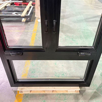 Ventana Americana Abatible de Vinilo Negro con Base Fija y Diseño Oscilobatiente para Contratistas