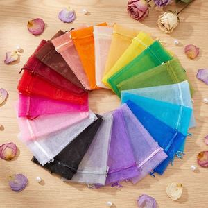 Sacs en organza brillant de couleur unie avec cordon de serrage, fabriqués en Chine, pour les cadeaux de mariage, les cosmétiques, les cadeaux et les bijoux - Product Image 2