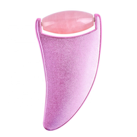 Outil de Gua Sha en Quartz Rose Naturel, Pierre de Massage Facial en Forme de Cœur pour Soins de la Peau