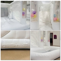 Château gonflable blanc avec fosse à balles, château gonflable pour mariage, château gonflable commercial extérieur, château gonflable pour enfants