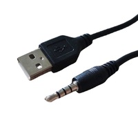 1M USB 2.0 bis 3,5mm Buchse Audio Aux-Buchse Kabelst ecker PVC-Stecker auf Stecker für die Kombination abschirmung des Projektor mikrofon monitors