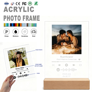 Personalizado personalizado UV impresión acrílico comercial decoración Logo música canción álbum portada imagen haya USB Base luminosa - Product Image 1