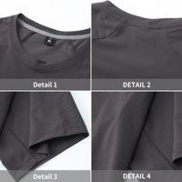 T-shirt de sport personnalisé pour homme, course en plein air, entraînement en salle de sport, séchage rapide, tissu jacquard extensible à carreaux, manches courtes, hauts actifs