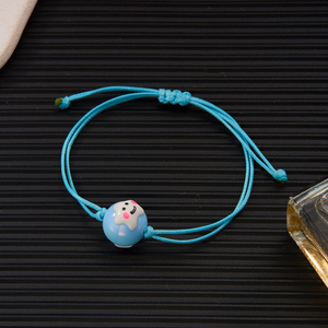 Abalorio de Animal chapado en oro de 18K personalizado, pulsera de hilo azul ajustable, regalo de Amistad de Anime de una pieza para boda - Product Image 3