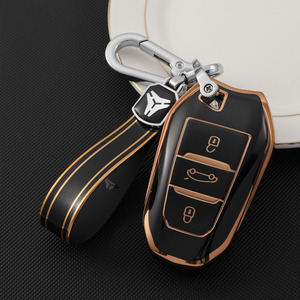 Étui de protection souple en TPU de qualité supérieure pour clé de voiture <span class=keywords><strong>Peugeot</strong></span> 408 Citroën Versailles C5X Sega Tianyi, avec porte-clés et accessoires - Product Image 2