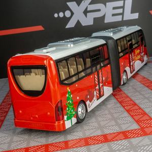 Niños Diecast Metal modelo dos días autobús <span class=keywords><strong>CarToy</strong></span> aleación doble cubierta retorno fuerza autobús modelo juguete con luz y sonidos - Product Image 2