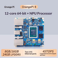 Placa de Desarrollo OrangePi 6 con Procesador de 12 Núcleos y 64 Bits, 45 TOPS de Potencia de Cálculo, Soporte para Modelos de IA, Sistema Operativo Linux, Puertos Ethernet Duales de 2.5G