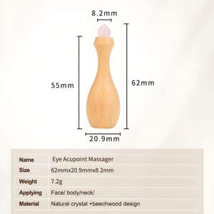 Masajeador de Ojos de acupresión de madera de mano con piedra Natural Jade Bead Relajante Cómodo Masajeador de acupuntura Productos de masaje - Product Image 2