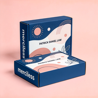 Boîte cadeau pour vêtements imprimés numériquement de luxe, boîte d'emballage rigide en carton ondulé bleu marine