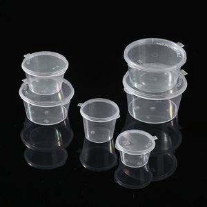 Gobelet à sauce jetable en plastique PP transparent avec couvercle à charnière, logo personnalisé, emballage alimentaire moderne pour les restaurants, les fast-foods et les snacks à emporter - Product Image 2
