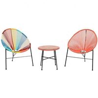 Chaise en rotin tressé moderne pour villa et parc, avec pieds en métal, imperméable, design Acapulco, vente en gros