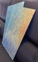 Panneau acrylique irisé personnalisé de 5 mm, gravure laser pour plexiglas, grain de roche, moulage pour décoration publicitaire de mariage/fête/hôtel, impression