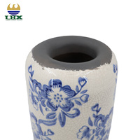 Ensemble de vases en céramique bleu et blanc, vases en porcelaine florale craquelée de style chinoiserie, grands et petits, pour la décoration de la maison, vase à fleurs