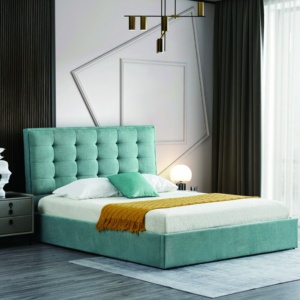 Tête de <span class=keywords><strong>lit</strong></span> haute qualité en tissu King Size cadre de <span class=keywords><strong>lit</strong></span> en bois pour chambre à coucher <span class=keywords><strong>2</strong></span> personnes 1.8m Vente en gros usine pas cher - Product Image 2