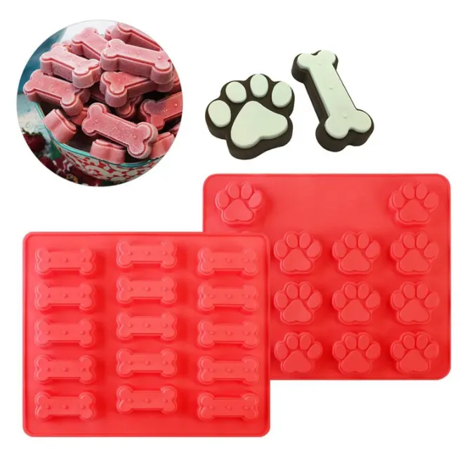 High Quality Cake Molds Dog Paw Footprint Chocolate Mold Dog Bone Biscuit Silicon Cake Molds