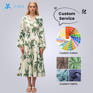 Abiti di <span class=keywords><strong>lino</strong></span> Casual personalizzati fabbriche di taglio e cucito manica lunga donne produttori di <span class=keywords><strong>abbigliamento</strong></span> femminile - Product Image 2