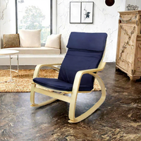 Fauteuil à bascule moderne K/D POANG en bois courbé, structure en bois massif, chaise de loisirs, mobilier de maison, salon, chambre, hôtel, housse amovible