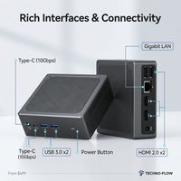 Mini PC de 12.ª Generación Intel N95 N100 N150 con Doble LAN, Mini Computadora para Juegos, Entretenimiento en el Hogar, Trabajo, Bajo Consumo, Linux/Win, Microcomputadora