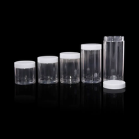 Pot cosmétique en plastique PET transparent à large ouverture avec couvercles pour crème, disponible en 100 ml, 120 ml, 200 ml, 250 ml, 500 ml, 1000 ml