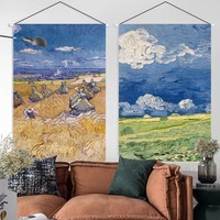 Tapestry Lukisan Minyak Lanskap Dekorasi Dinding Artistik Kain Latar Belakang untuk Ruang Tamu Pintu Masuk Penutup Premium Lukisan Gantung