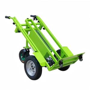 Chariot à main pliable en acier vert à quatre roues, chariot industriel à plateforme, capacité de 600 kg - Product Image 2