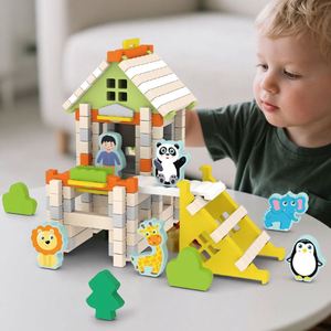 Easter Toys Classic Preschooler Birthday Gift Versatile Wooden <b>Building</b> <b>Blocks</b> Construction <b>Set</b> - Product Image 3