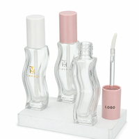 Bouteille de brillant à lèvres 2,5 ml à forme plate et ondulée, prix d'usine, vente en gros, contenant unique pour teinte à lèvres avec bouchon et pinceau