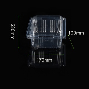 Boîte d'emballage alimentaire en PET transparente, jetable, à charnière, personnalisable, pour fruits, salades, etc. - Product Image 4