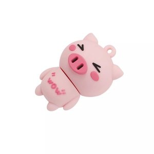 แฟลชไดรฟ์ USB รูปหมูน้อยสีชมพูน่ารักแบบขายส่ง ความจุ 4GB 16GB 32GB 64GB 256GB เมมโมรี่สติ๊ก ของขวัญ - Product Image 4