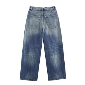 GX12067 Ropa de Moda para <span class=keywords><strong>Mujer</strong></span>, <span class=keywords><strong>Jeans</strong></span> Desgastados Estilo Urbano, Pantalones Vaqueros Casuales Retro con Rasgaduras - Product Image 4