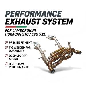 Sistema de Escape Completo Vortex Titanium Gold con Válvulas para Lamborghini Huracan STO EVO 5.2L con Kit de Tubos de Escape de Igual Longitud V10 - Product Image 1